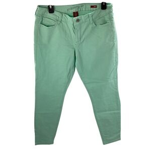 Arizona Jean Co Mint Green Jeggings Skinny Pants Womens Size 13 Stretch Denim